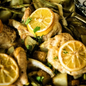 Sheet Pan Baked Chicken and Potatoes | Kita Roberts GirlCarnivore.com