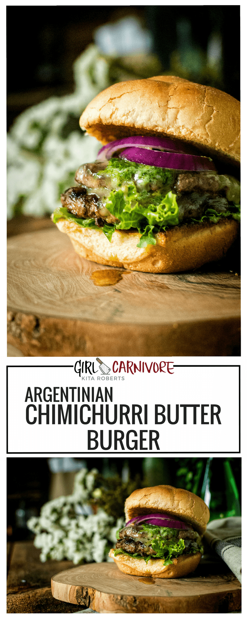 This Argentinian Chimichurri Butter Burger is simple and amazing. 