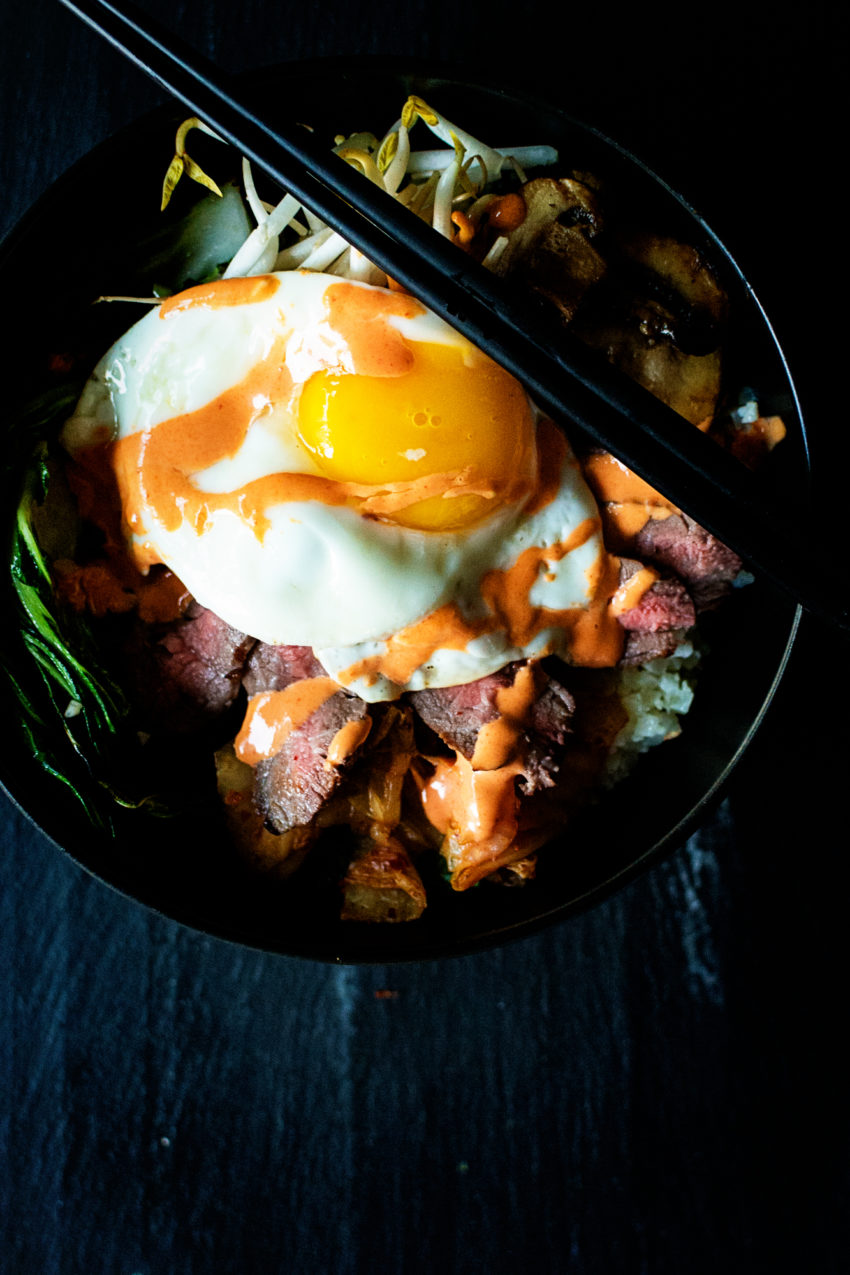 Whole30 Grilled Steak Bibimbap Bowls | Kita Roberts GirlCarnivore.com