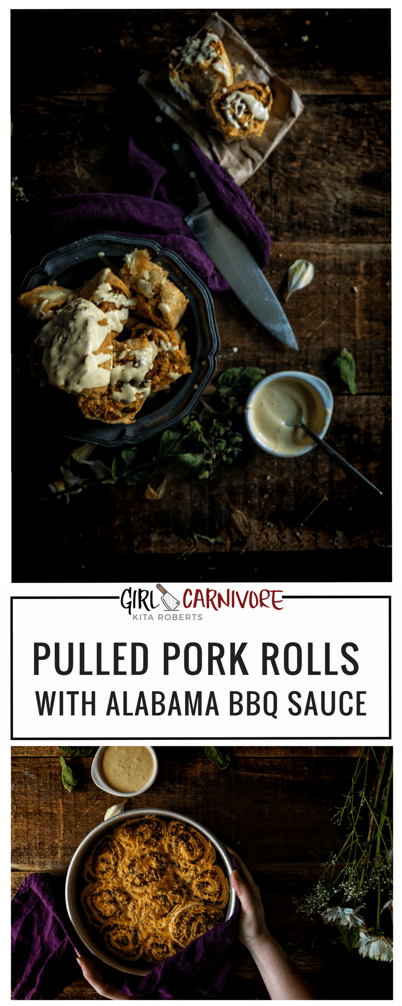 Imagine a portable, dippable savory roll that is easy to make and will impress the whole team. This is that roll. set out in a sticky pile, with more Alabama sauce alongside.