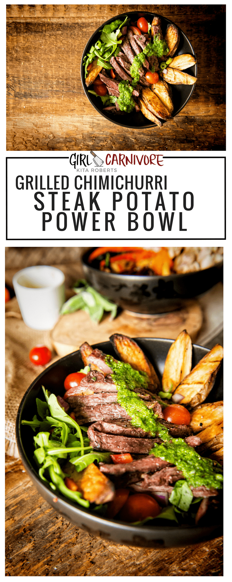 Grillled Chimichurri Steak Potato Power Bowl