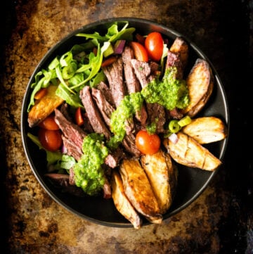 Grilled Chimichurri Steak Potato Power Bowl | Kita Roberts GirlCarnivore.com