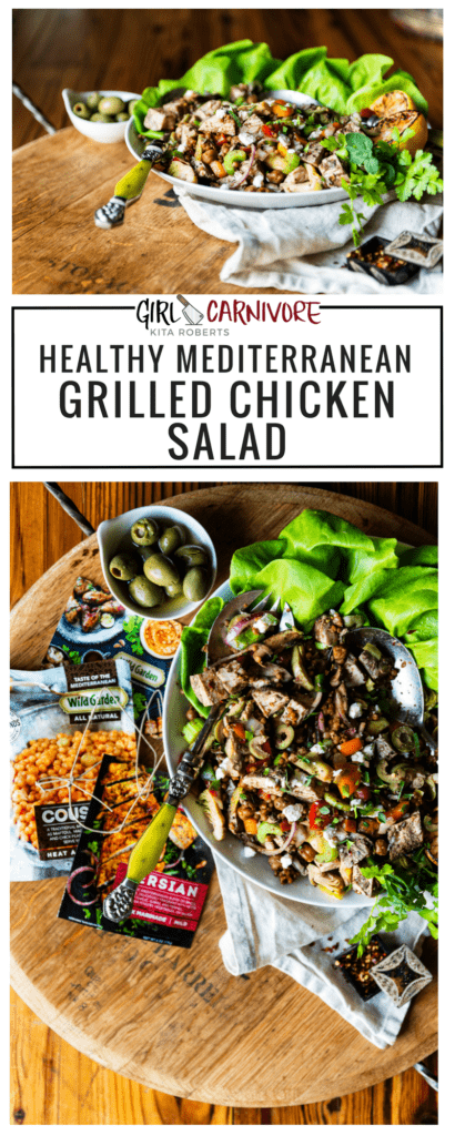 Mediterranean Grilled Chicken Salad Recipe GirlCarnivore.com