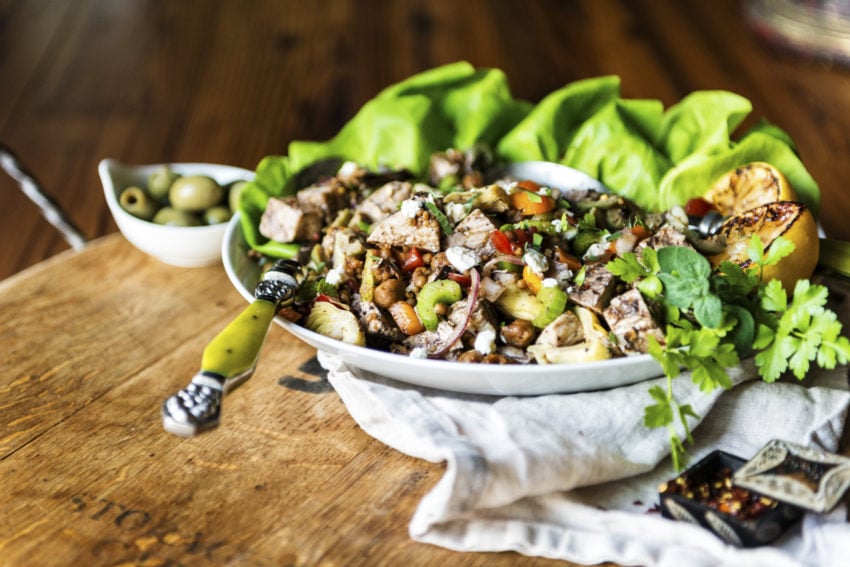 Mediterranean Grilled Chicken Salad | Kita Roberts GirlCarnivore.com