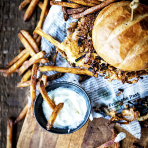 Fried Pork Chop Sandwich with Rosemary Truffle Aioli | Kita Roberts GirlCarnivore.com