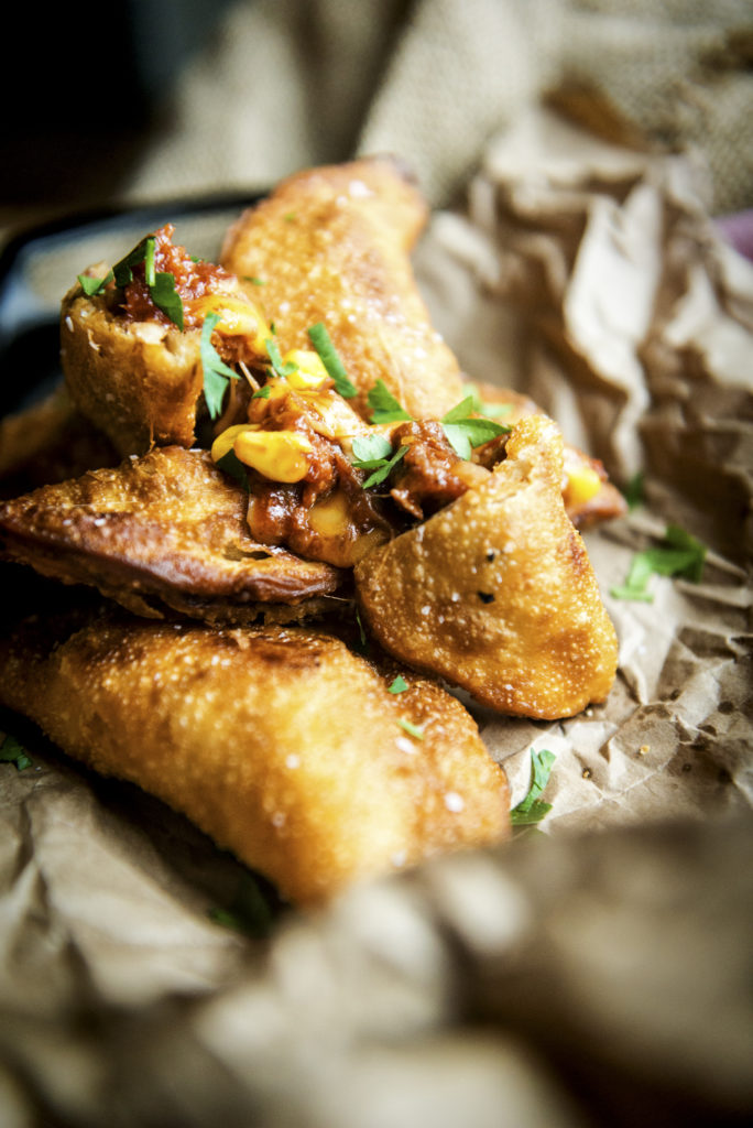 Just look at the corn and brisket packed into these babies! This is gonna be so good!