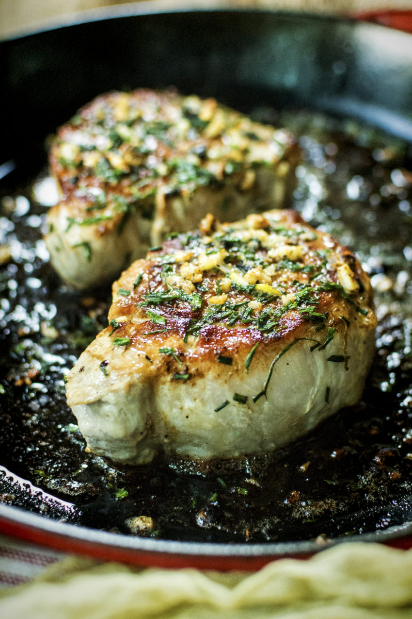 Quick Thick-Cut Pan Seared Pork Chops | Kita Roberts GirlCarnivore.com