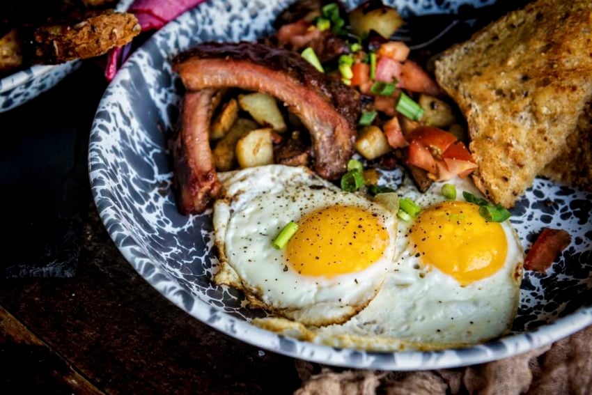 Does it get any better than an easy hash using leftover rib meat with fried eggs and toast?