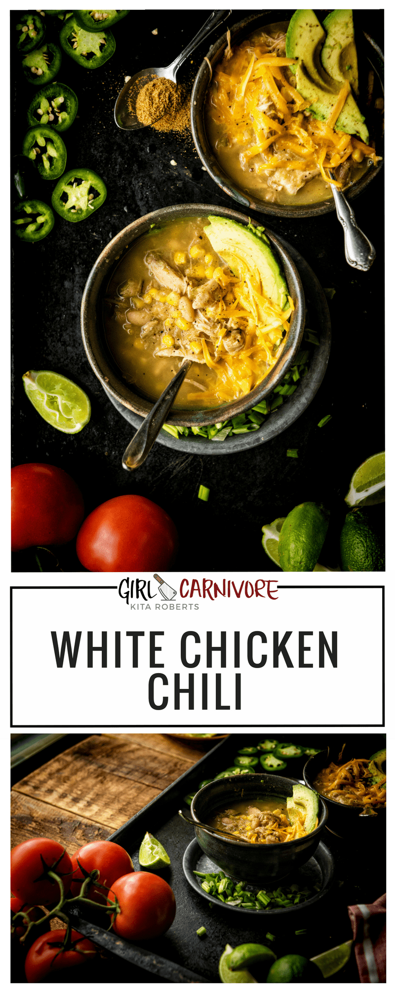 White Chicken Chili Recipe at GirlCarnivore.com