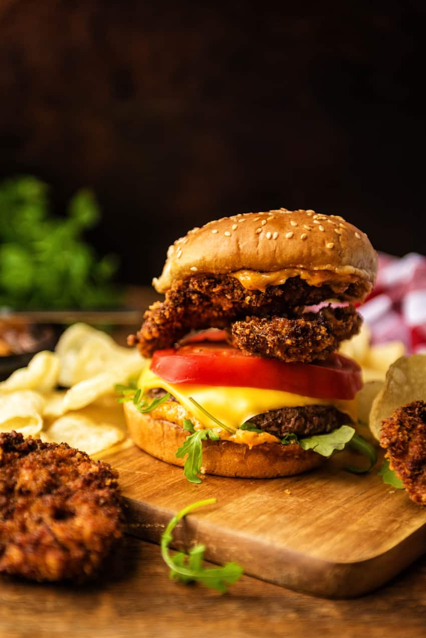 Fried Oyster Bayou Burger Recipe | GirlCarnivore.com