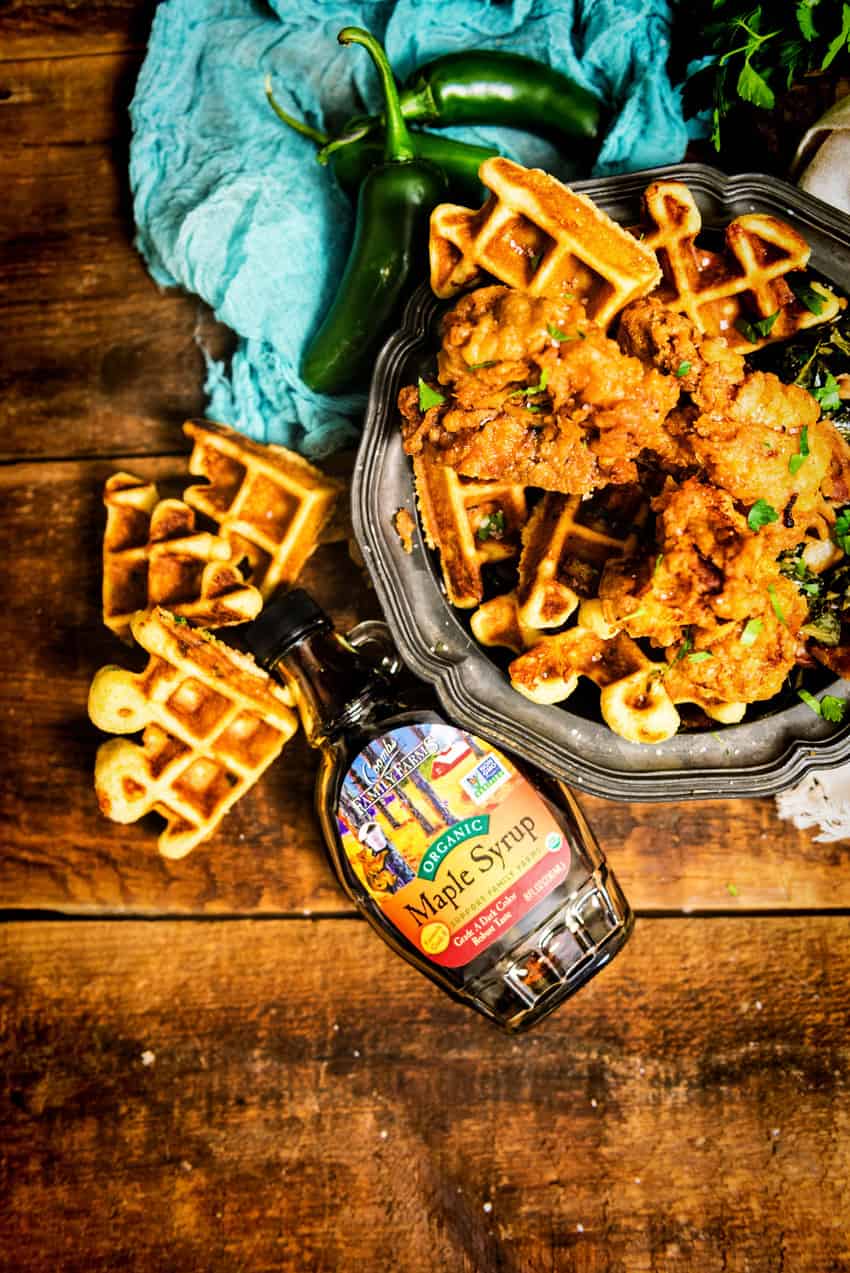 Maple Fried Chickena and Cornbread Waffles by Kita Roberts GirlCarnivore