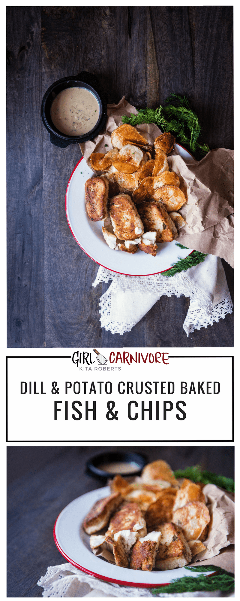 Potato Crusted Fish and Chips Recipe | Kita Roberts GirlCarnivore.com