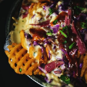 Corned Beef Nachos with Herbed Whiskey Fondue | Kita Roberts GirlCarnivore.com