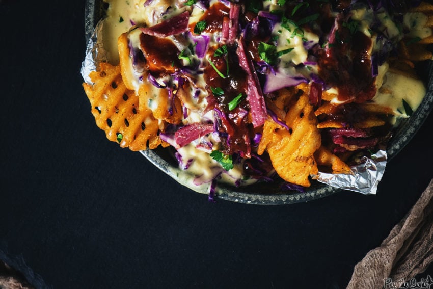 Corned Beef Nachos with Herbed Whiskey Fondue | Kita Roberts GirlCarnivore.com