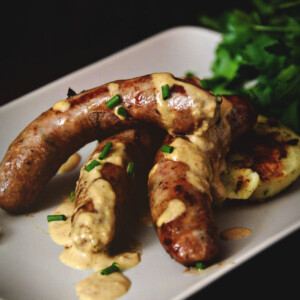 Irish Sausage Plate with Stout Mustard Cream | Kita Roberts GirlCarnivore.com