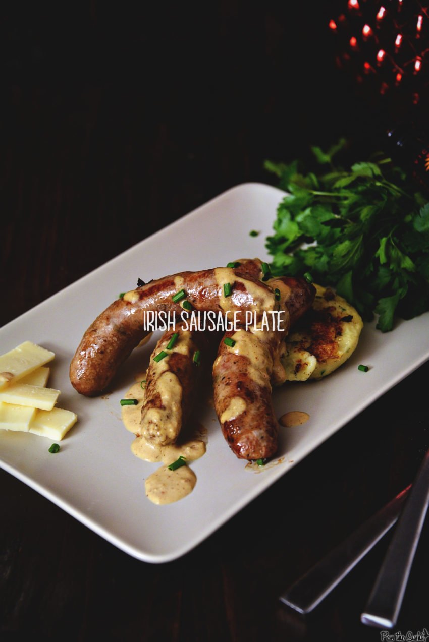 Irish Sausage Plate with Stout Mustard Cream | Kita Roberts GirlCarnivore.com