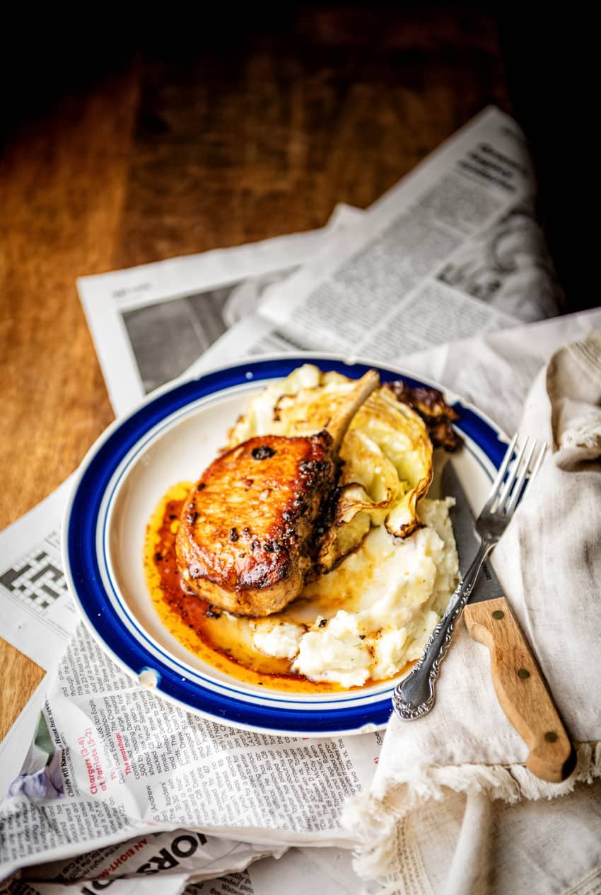 Maple Pepper Bone-In Pork Chops Recipe | KIta Roberts GirlCanivore.com