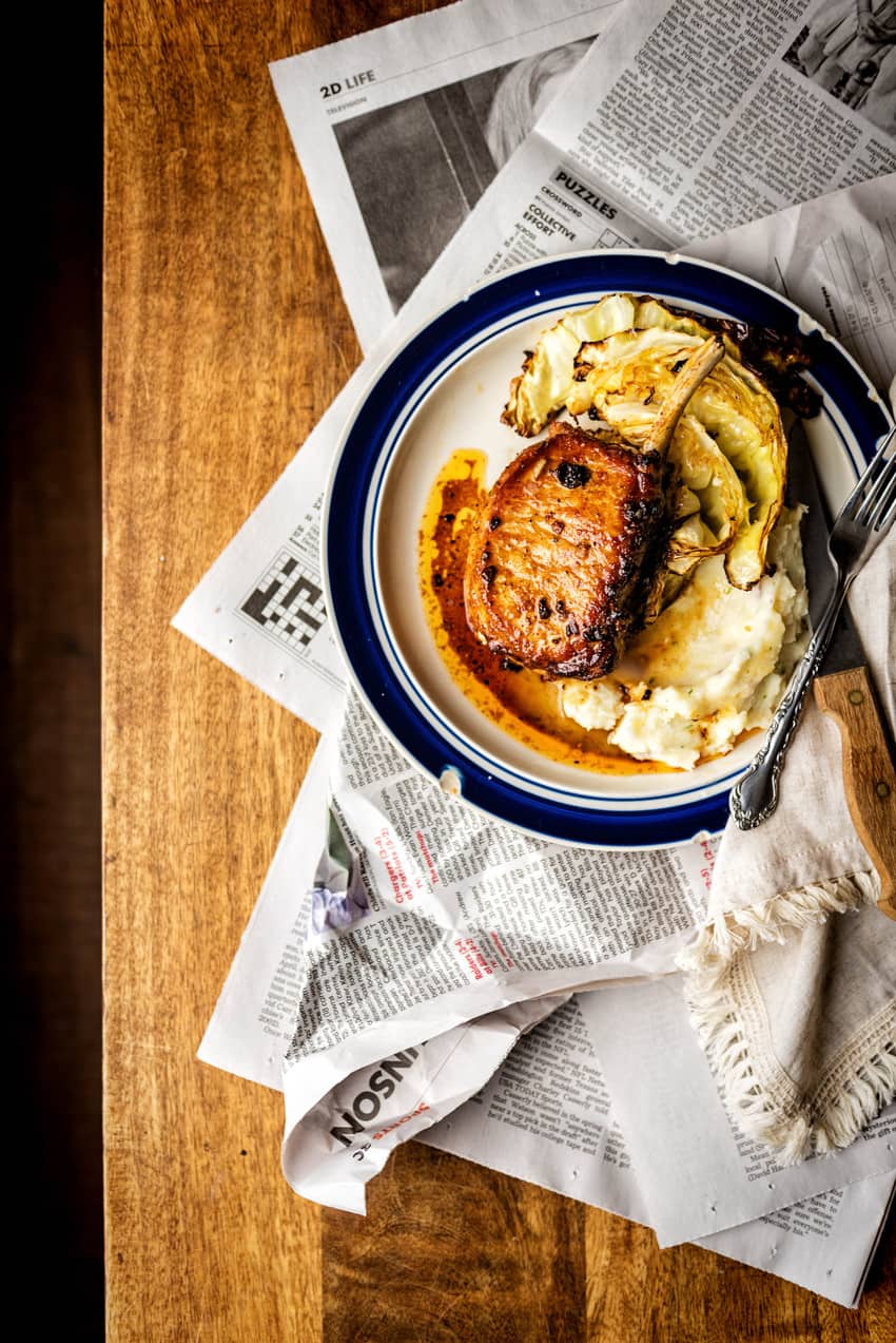 Maple Pepper Bone-In Pork Chops Recipe | KIta Roberts GirlCanivore.com