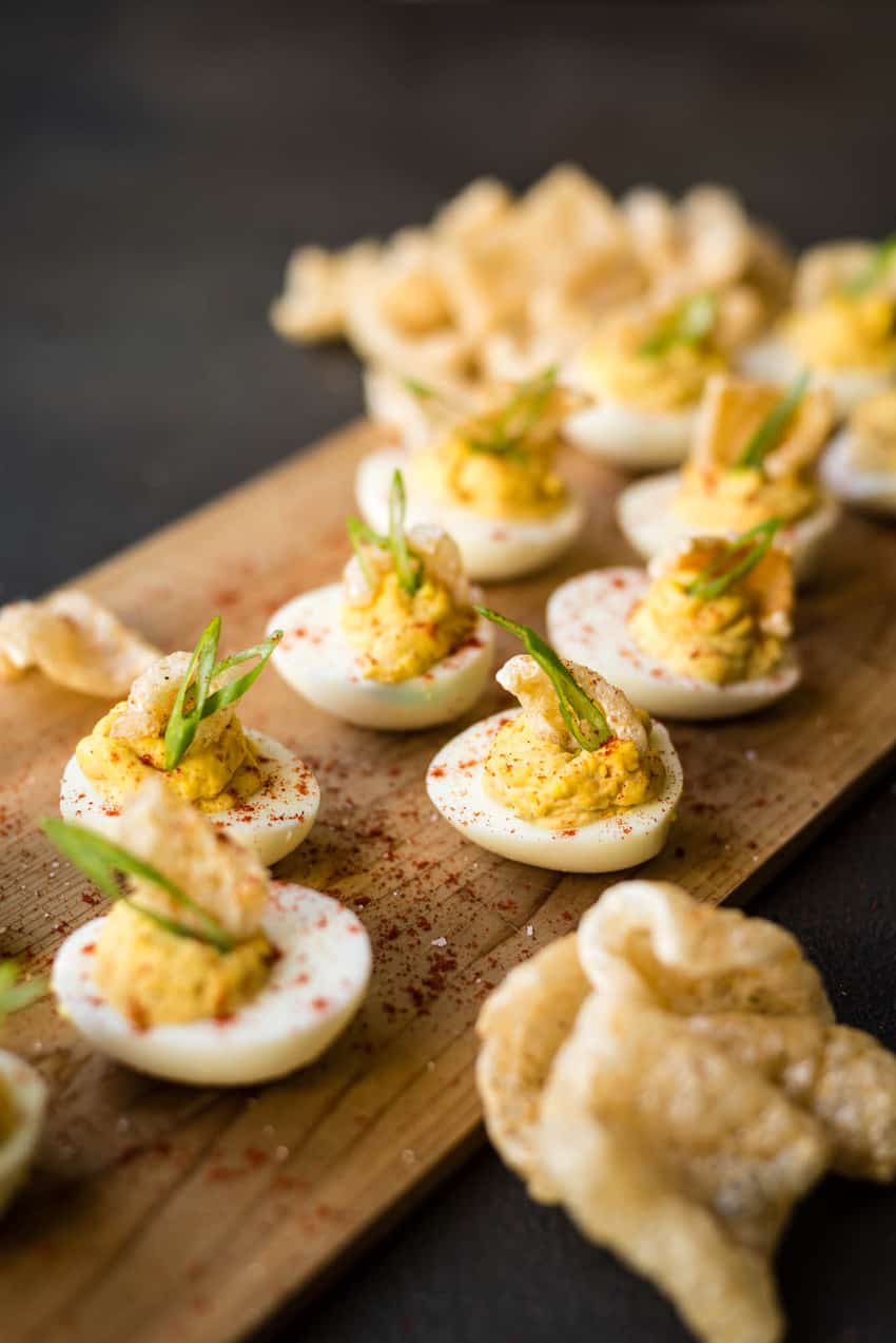 Deviled Eggs with Chicharrones Recipe | GirlCarnivore Kita Roberts