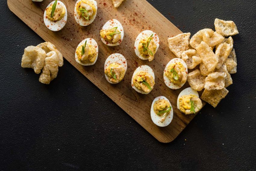 Deviled Eggs with Chicharrones Recipe GirlCarnivore Kita Roberts