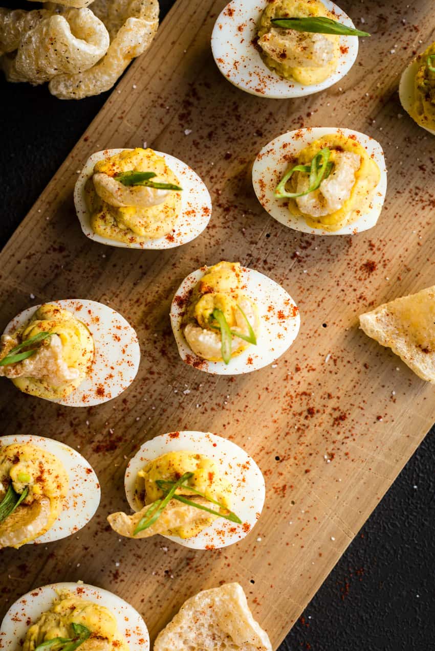 Deviled Eggs with Chicharrones Recipe GirlCarnivore Kita Roberts