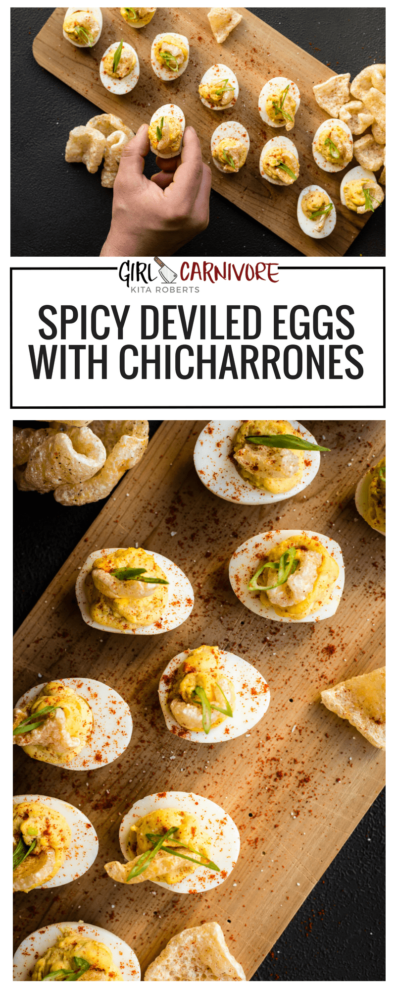 Deviled Eggs with Chicharrones Recipe GirlCarnivore Kita Roberts