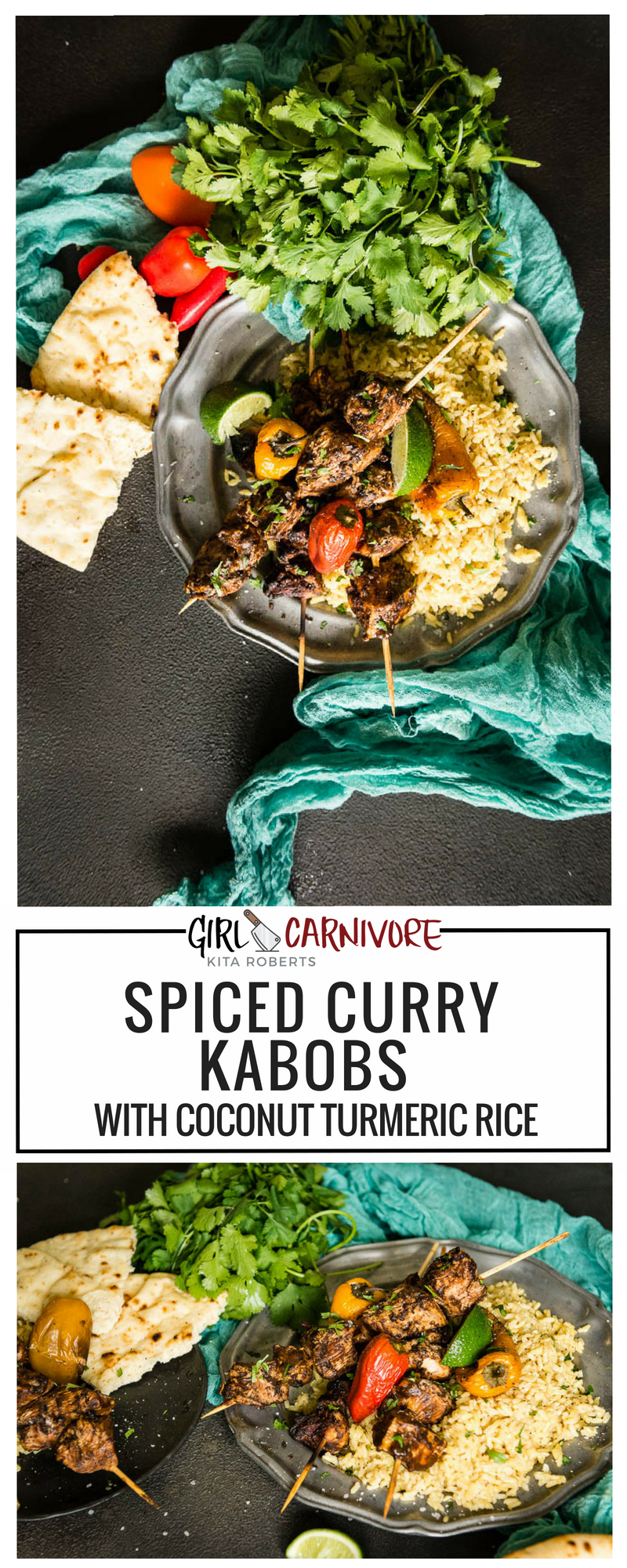 Curry Chicken Kabobs Coconut Turmeric Rice Recipe