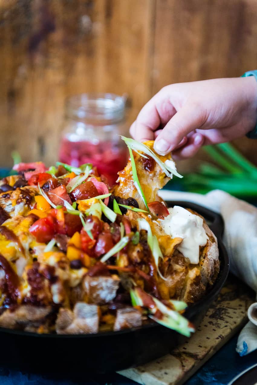 Tailgating Pull Apart BBQ Chicken Bread | Kita Roberts GirlCarnivore.com