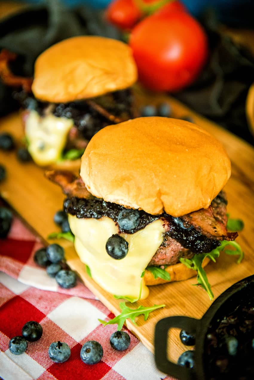 Smoked Blueberry Raclette Burgers Recipe GirlCarnivore