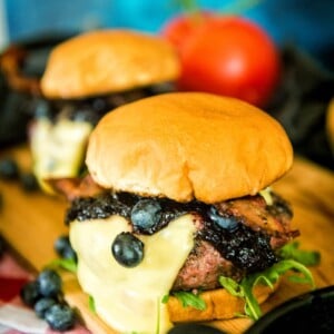 Smoked Blueberry Raclette Burgers Recipe GirlCarnivore