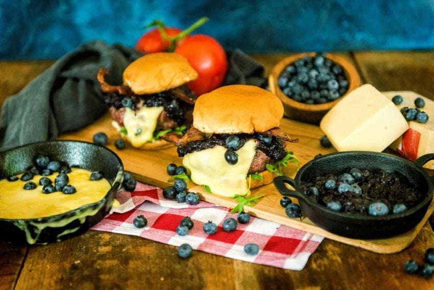 Smoked Blueberry Raclette Burgers Recipe GirlCarnivore