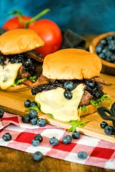 Smoked Blueberry Raclette Burgers Recipe GirlCarnivore