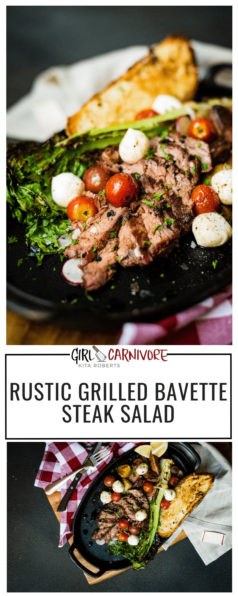 Perfect for a quick night when you don't want to forfeit flavor for healthy. This Rustic Grilled Bavette Steak Salad recipe is a stunner and one for your little black book of recipes.