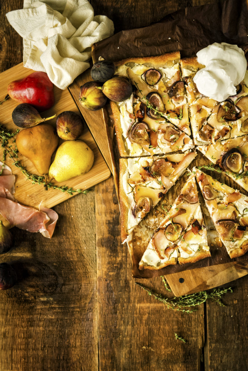 Savory Grilled Pizza with Fig and Pears | Kita Roberts GirlCarnivore.com