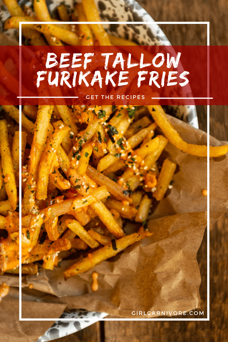 Beef Tallow Furikake Fries pin image.