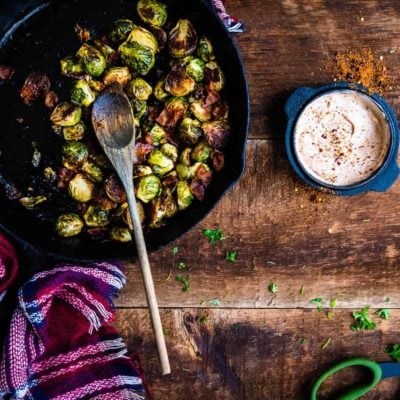 BBQ Glazed Smoked Brussels Sprouts with Bacon