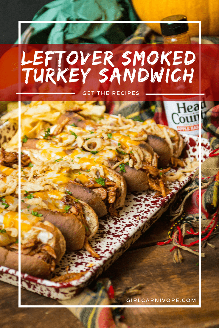Leftover smoked turkey sandwich recipe - perfect way to use up all that leftover turkey! GirlCarnivore.com