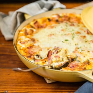 Overnight Ham Breakfast Strata Recipe - super easy and perfect for big crowds