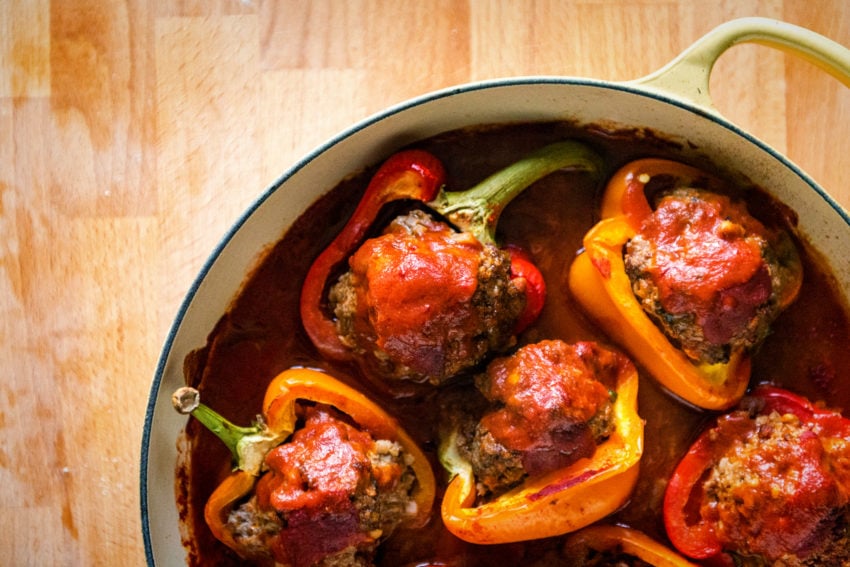 Whole30 Approved Lamb Stuffed Peppers | Kita Roberts GirlCarnivore.com