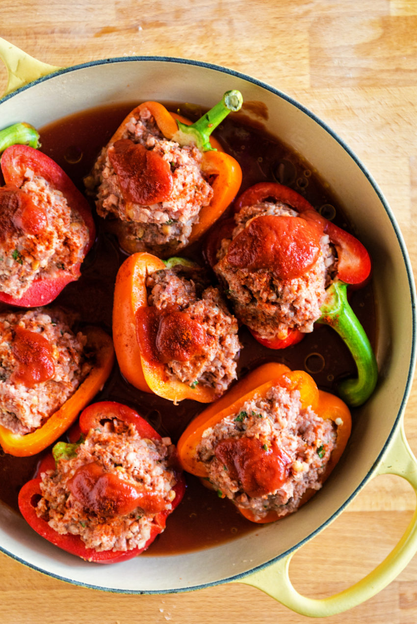 Whole30 Approved Lamb Stuffed Peppers | Kita Roberts GirlCarnivore.com