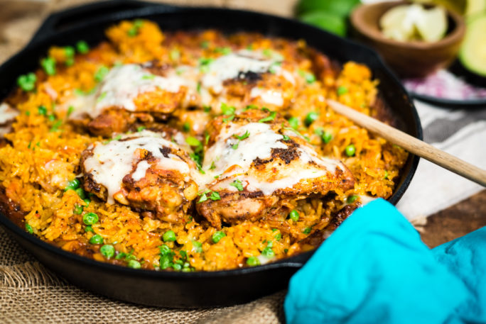 fast chicken and rice with Latin flavors is a great weeknight recipe from GirlCarnivore