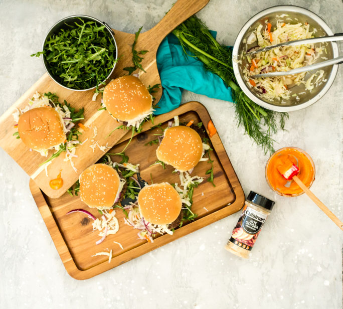 Short Rib Burgers with Lemongrass and Fennel Slaw Recipe on Girlcarnivore.com