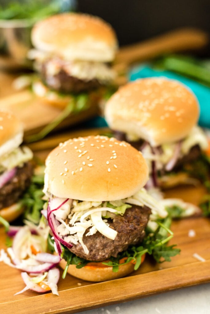 Short Rib Burgers with Lemongrass and Fennel Slaw