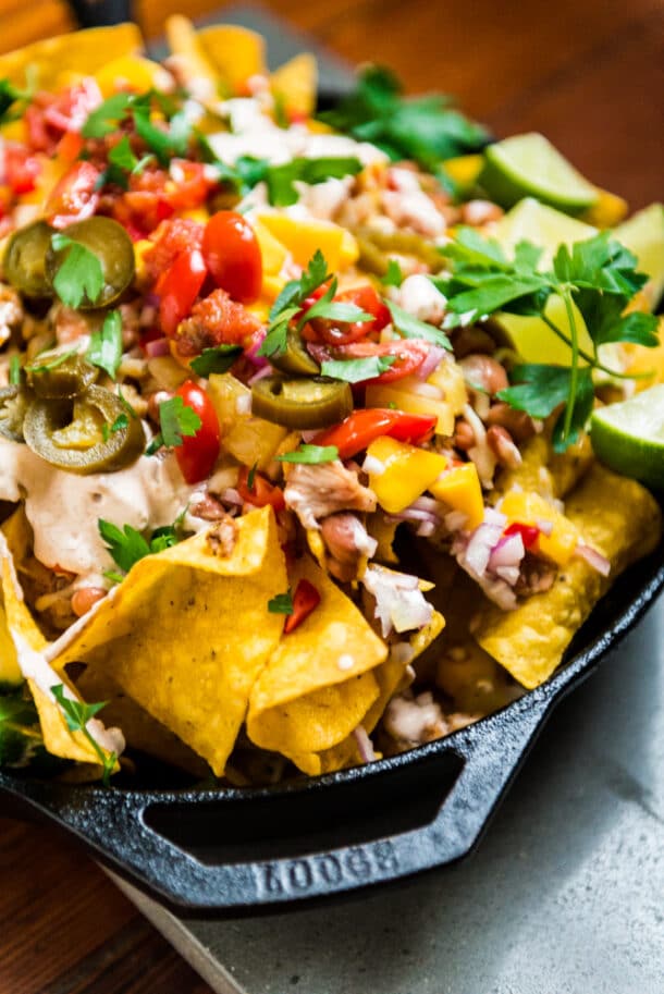 Leftover Smoked Chicken Nachos with Mango Salsa Girl Carnivore