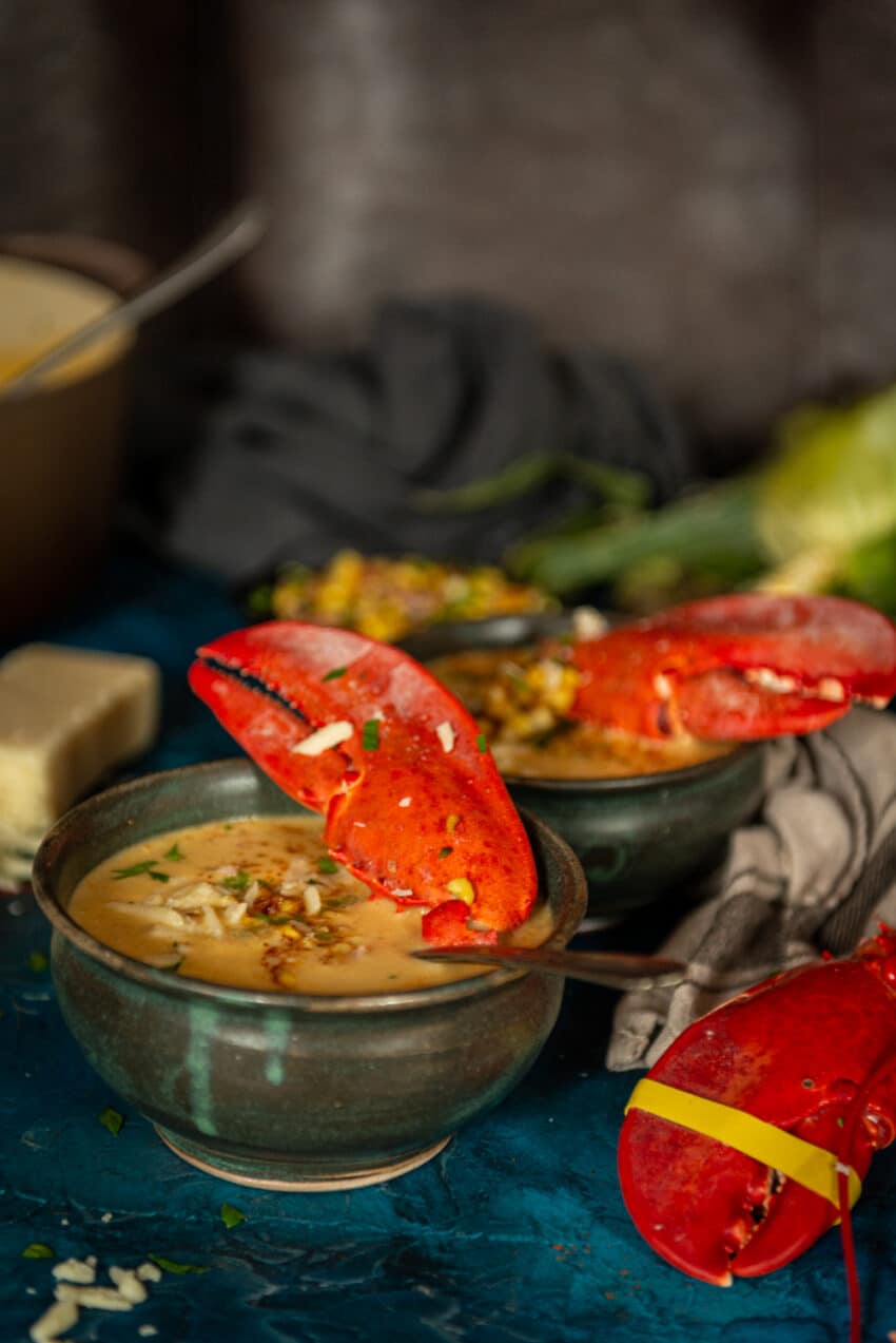 Summer corn and lobster bisque recipe on girlcarnivore