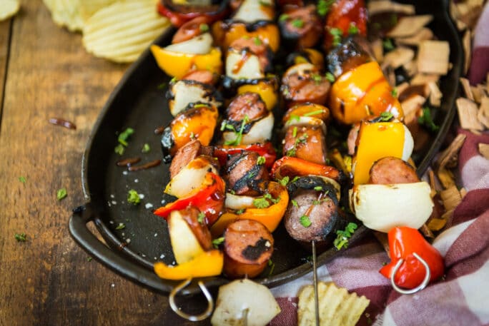 Smoked Sausage Kebobs with Summer Vegetables - Pillers