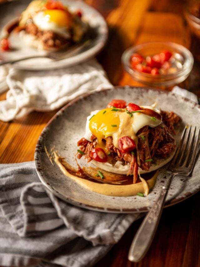 BBQ Eggs Benedict with Pulled Pork Story Girl Carnivore