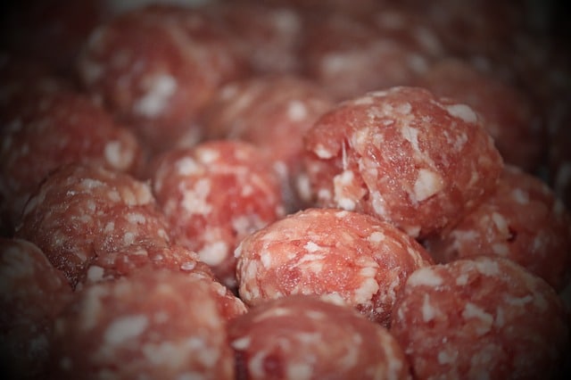 Formed meatballs