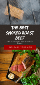 smoked roast beef shown in the smokers and then finished and sloced