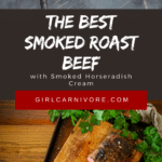 smoked roast beef shown in the smokers and then finished and sloced